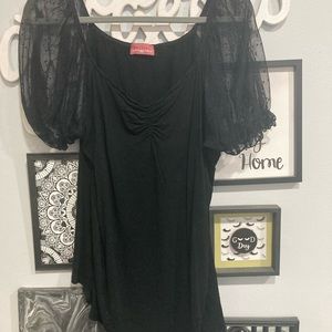 Black Top with Sheer sleeves